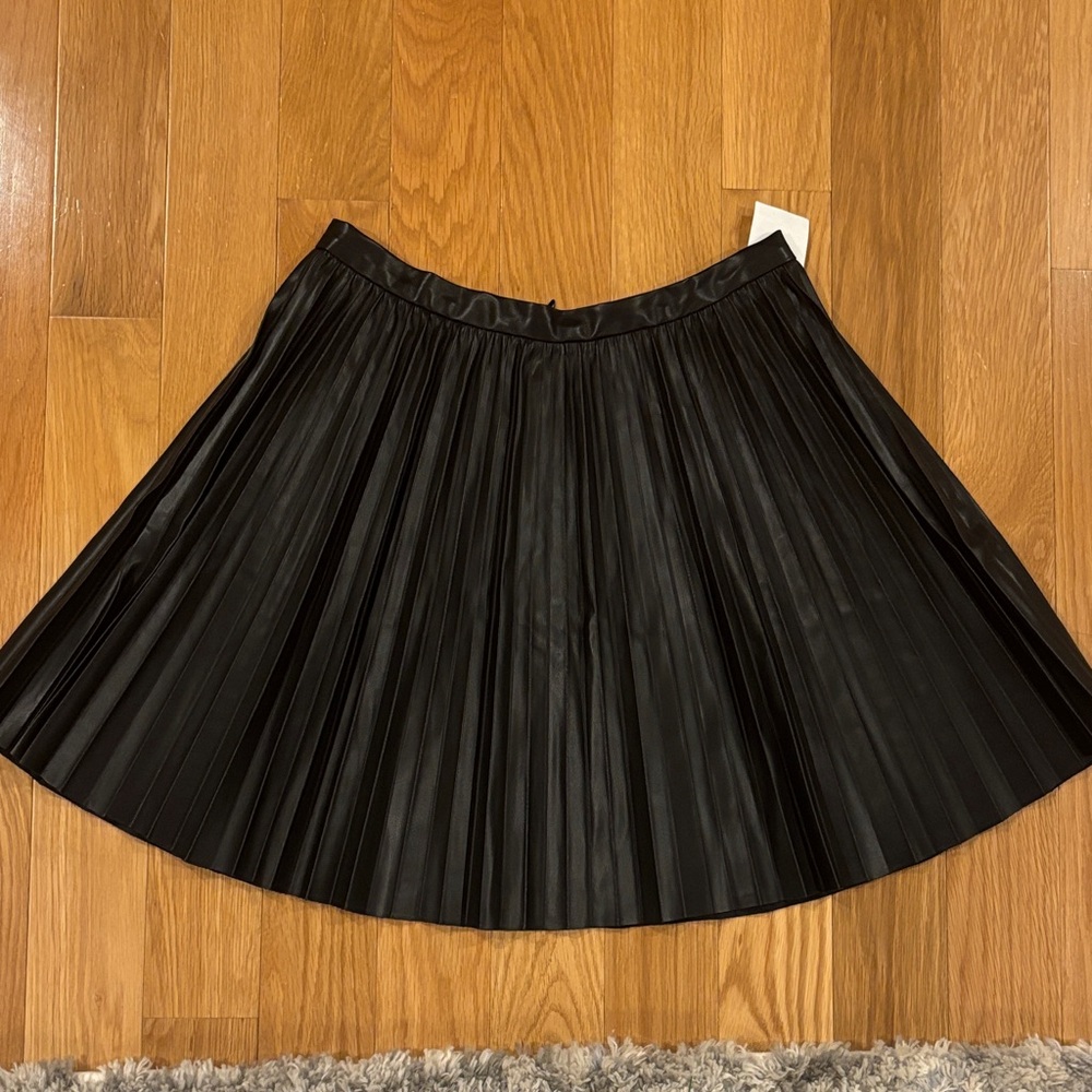 French Connection Black A-Line Pleated Skirt